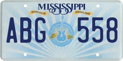 MS license plate ABG558