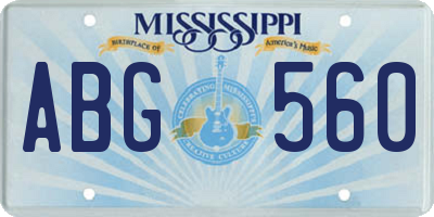 MS license plate ABG560