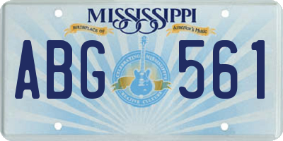 MS license plate ABG561