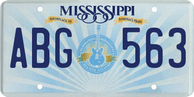 MS license plate ABG563