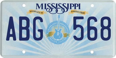 MS license plate ABG568