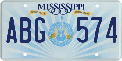 MS license plate ABG574