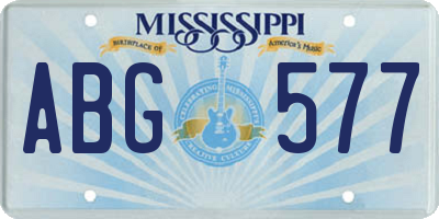 MS license plate ABG577