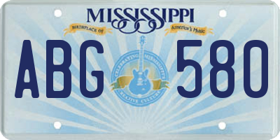 MS license plate ABG580