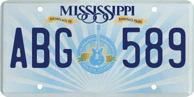 MS license plate ABG589
