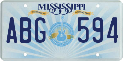 MS license plate ABG594
