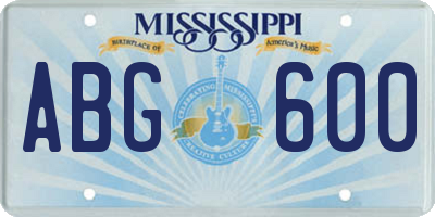 MS license plate ABG600