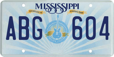MS license plate ABG604