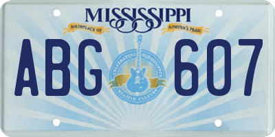 MS license plate ABG607
