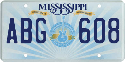 MS license plate ABG608