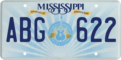MS license plate ABG622