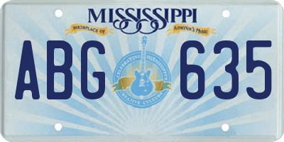 MS license plate ABG635