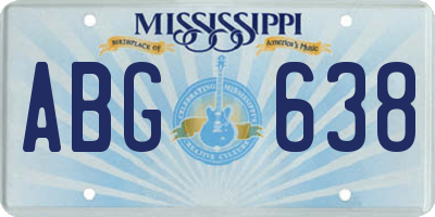 MS license plate ABG638