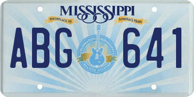 MS license plate ABG641