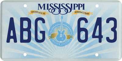 MS license plate ABG643