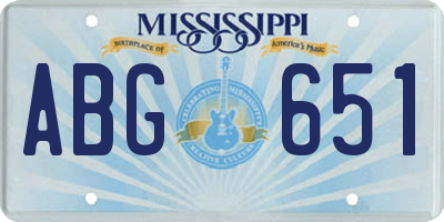 MS license plate ABG651