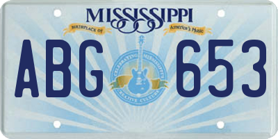 MS license plate ABG653