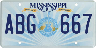 MS license plate ABG667