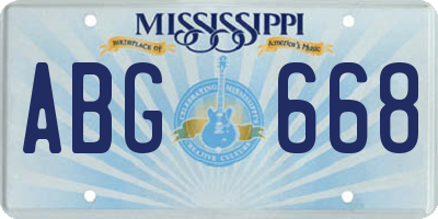 MS license plate ABG668