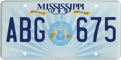 MS license plate ABG675