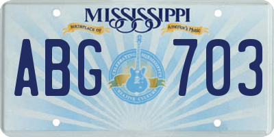 MS license plate ABG703
