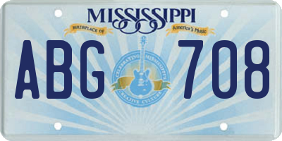 MS license plate ABG708
