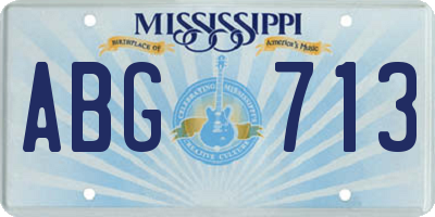 MS license plate ABG713
