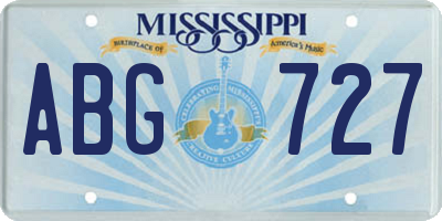 MS license plate ABG727