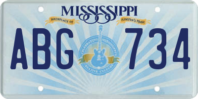 MS license plate ABG734