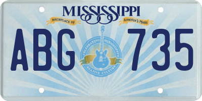 MS license plate ABG735