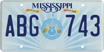MS license plate ABG743