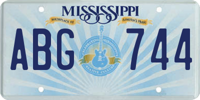 MS license plate ABG744
