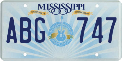 MS license plate ABG747