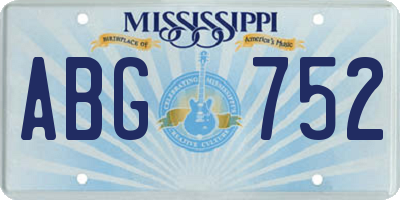 MS license plate ABG752