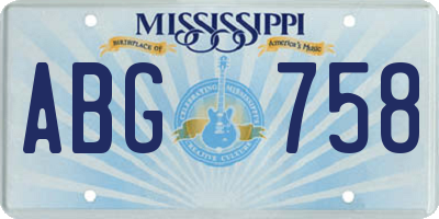 MS license plate ABG758