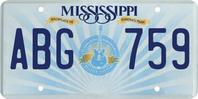 MS license plate ABG759