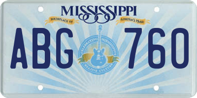 MS license plate ABG760