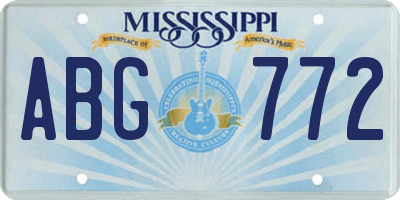 MS license plate ABG772