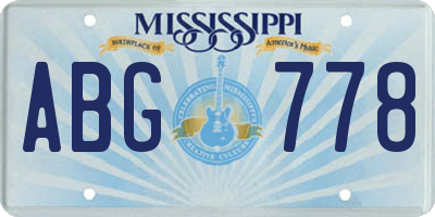 MS license plate ABG778