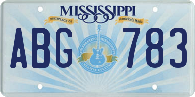 MS license plate ABG783