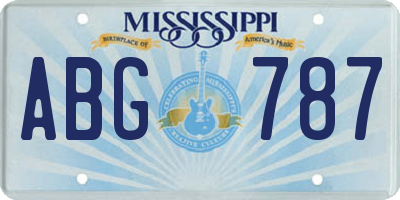 MS license plate ABG787