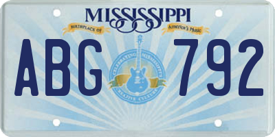 MS license plate ABG792