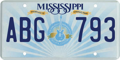 MS license plate ABG793