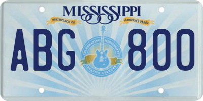 MS license plate ABG800