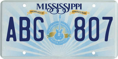 MS license plate ABG807