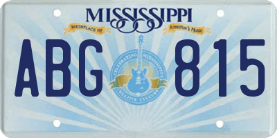 MS license plate ABG815
