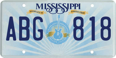 MS license plate ABG818