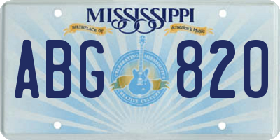 MS license plate ABG820