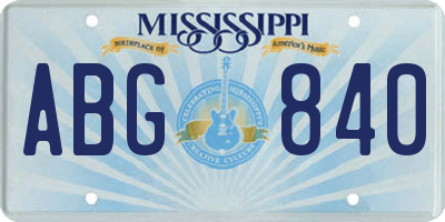 MS license plate ABG840