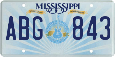 MS license plate ABG843